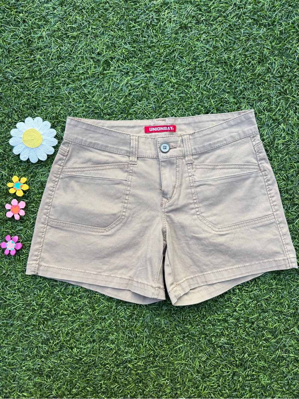 🤎UNIONBAY Delaney Khaki Beige Stretch Shorts Size 5 🩳✨